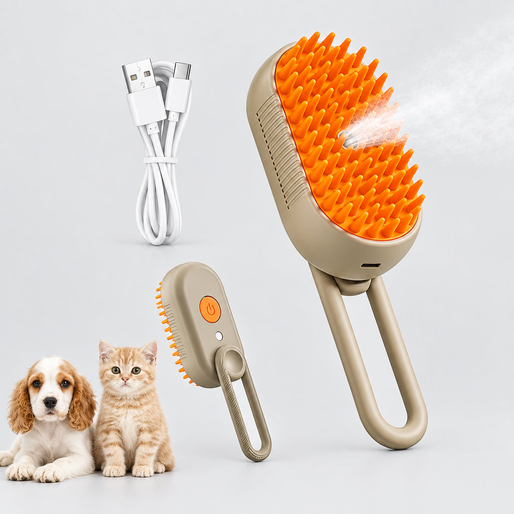 Cepillo Vapor 3 en 1 Perros Gatos Portát